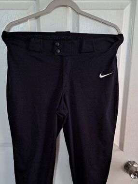 Nike Black Kids Athletic Leggings with White Swoosh